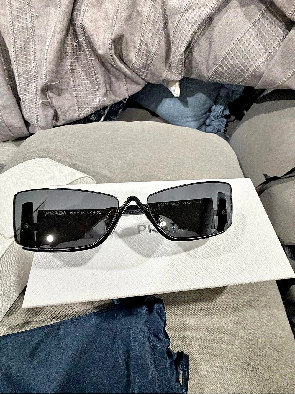 Prada PR 59ZS Butterfly Sunglasses Black